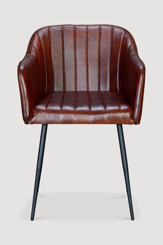 Fauteuil - Marron et noir - En cuir