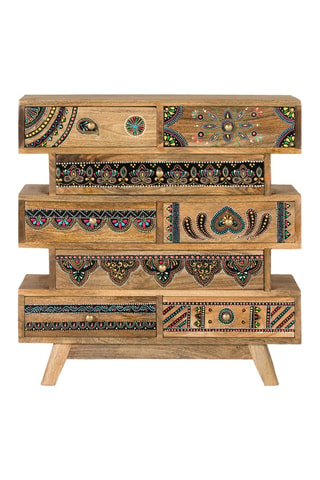 Commode 8 tiroirs en manguier - 66 x 65 x 25 cm