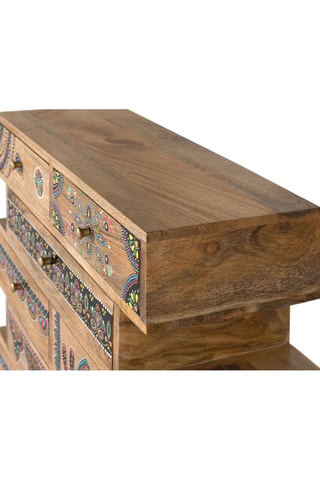Commode 8 tiroirs en manguier - 66 x 65 x 25 cm