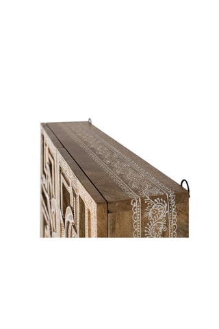 Etagère murale 2 portes - Naturel - 50 x 56 x 15 cm