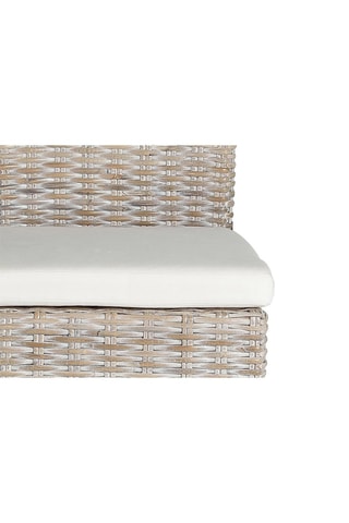 2 chaises -  Naturel et blanc - Structure en bois - Assise et dossier en rotin