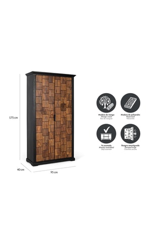 Armoire 2 portes en manguier - 95 x 175 x 40 cm