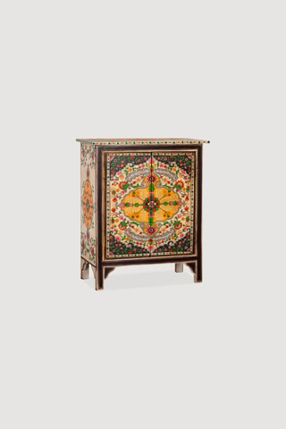 Buffet 2 portes en bois de manguier - Marron foncé - 77 x 65 x 33 cm