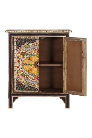 Buffet 2 portes en bois de manguier - Marron foncé - 77 x 65 x 33 cm