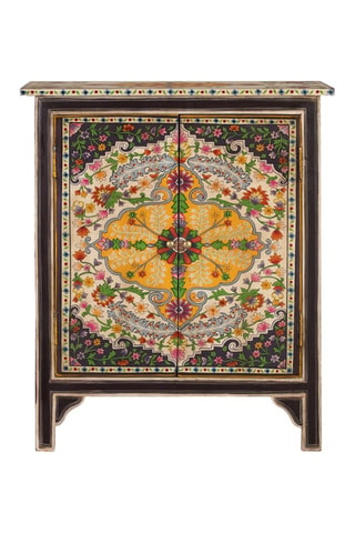 Buffet 2 portes en bois de manguier - Marron foncé - 77 x 65 x 33 cm
