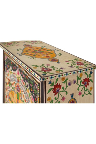 Buffet 2 portes en bois de manguier - Marron foncé - 77 x 65 x 33 cm