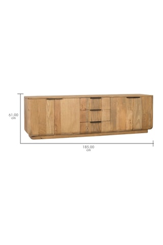 Buffet 4 portes en manguier - 180 x 55 x 40 cm