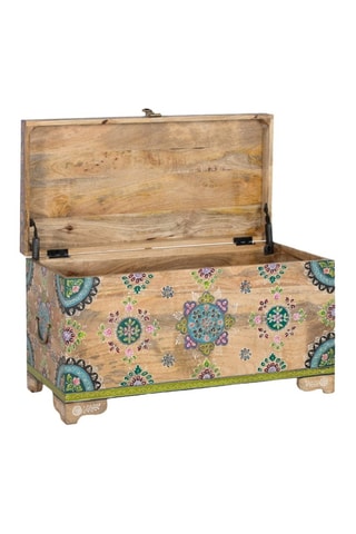 Coffre en bois de manguier - 81 x 40 x 46 cm