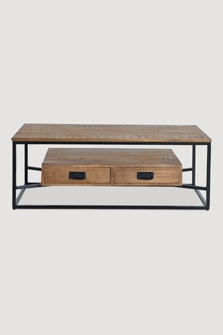 Table basse - Naturel et noir - 120 x 60 x 45 cm