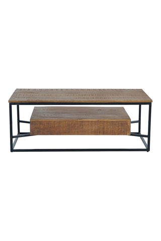 Table basse - Naturel et noir - 120 x 60 x 45 cm