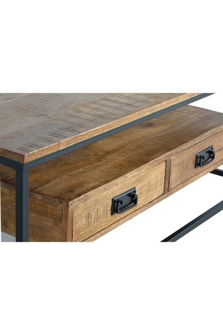 Table basse - Naturel et noir - 120 x 60 x 45 cm