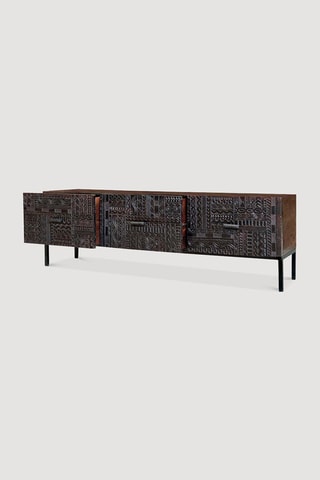 Meuble TV 3 tiroirs en bois - 150 x 55 x 40 cm