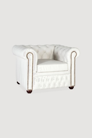 Fauteuil - Blanc - En cuir