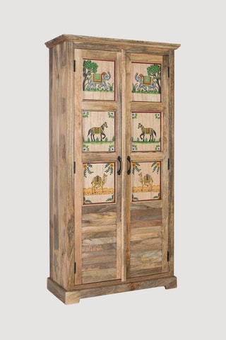 Armoire 2 portes en manguier - 92 x 180 x 40 cm