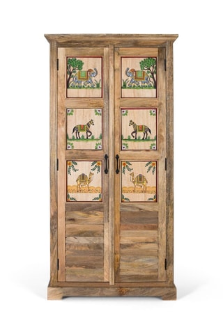 Armoire 2 portes en manguier - 92 x 180 x 40 cm