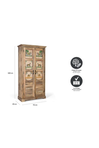 Armoire 2 portes en manguier - 92 x 180 x 40 cm