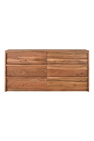 Commode 6 tiroirs en acacia - 75 x 150 x 150 cm