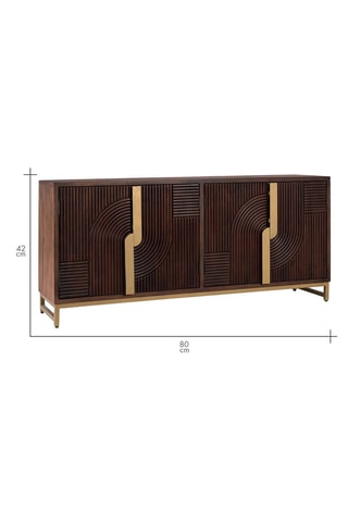 Buffet 4 portes en manguier massif - 175 x 80 x 42 cm