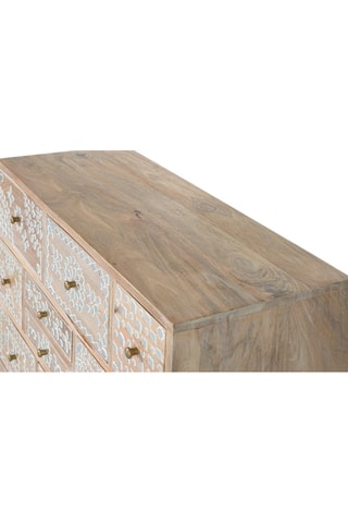 Commode 10 tiroirs en bois de manguier - Naturel - 81 x 60 x 33 cm