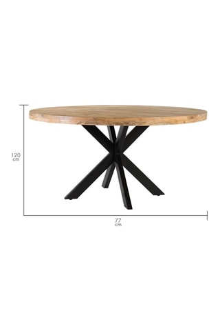 Table à manger en manguier - 120 x 77 x 120 cm