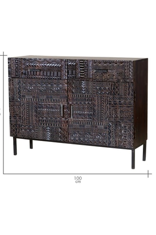 Buffet 2 portes en bois - Noir - 100 x 40 x 77 cm