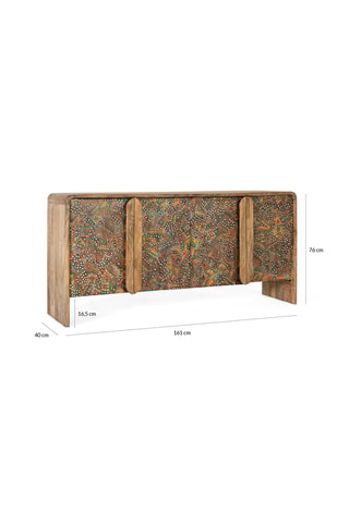 Commode 4 portes en manguier - 161 x 76 x 40 cm