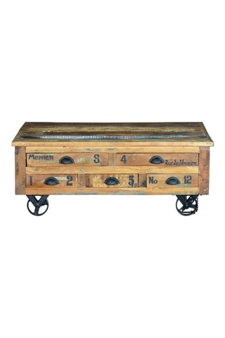 Table basse 2 abattants en bois de manguier - 110 x 70 x 42 cm
