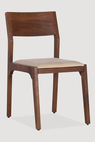 2 chaises - Naturel et beige - En bois d'acacia