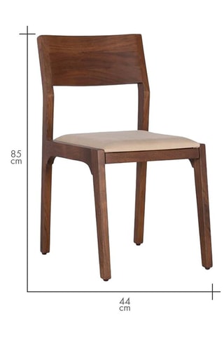 2 chaises - Naturel et beige - En bois d'acacia