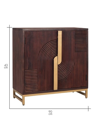Buffet 2 portes en manguier - 90 x 90 x 43 cm