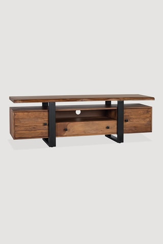 Meuble TV 2 portes en bois - 170 x 45 x 55 cm