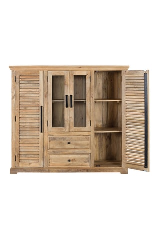 Armoire 4 portes en manguier - 160 x 142 x 45 cm