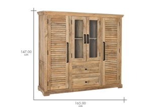 Armoire 4 portes en manguier - 160 x 142 x 45 cm