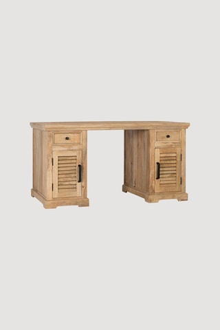 Bureau 2 portes en bois - 145 x 76 x 70 cm