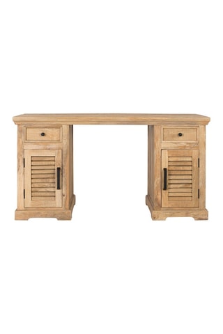 Bureau 2 portes en bois - 145 x 76 x 70 cm