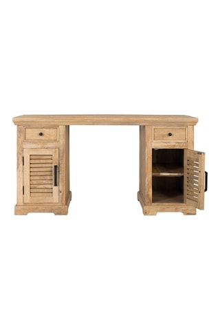 Bureau 2 portes en bois - 145 x 76 x 70 cm