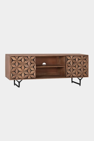 Meuble TV 2 portes en manguier - 147 x 57 x 38 cm