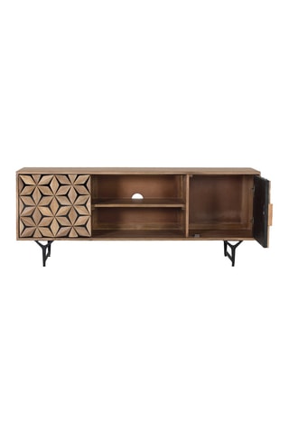 Meuble TV 2 portes en manguier - 147 x 57 x 38 cm