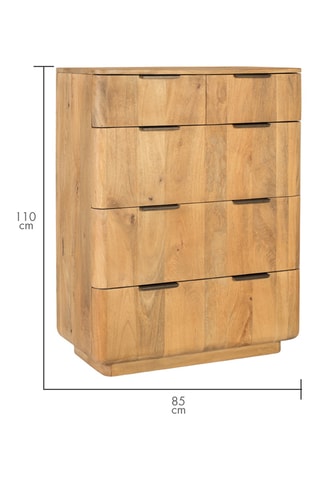 Commode en bois 5 tiroirs - 85 x 110 x 45 cm