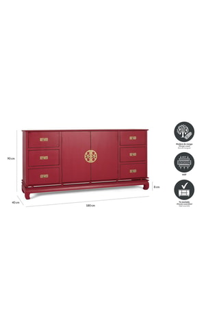 Buffet 2 portes en manguier - 180 x 90 x 40 cm