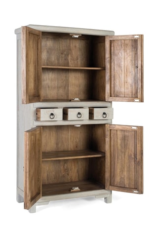 Buffet 4 portes en manguier - 85 x 160 x 40 cm