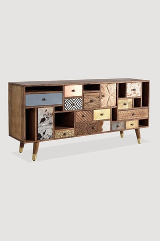 Buffet 11 tiroirs en manguier - 160 x 40 x 76 cm