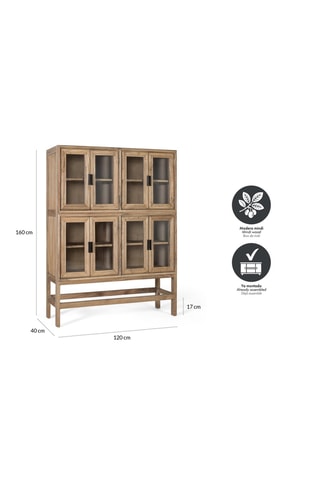 Armoire 8 portes en bois - 120 x 160 x 40 cm
