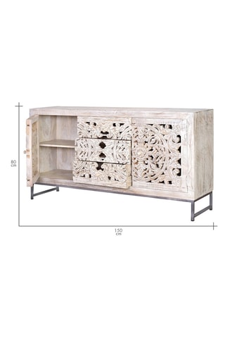 Buffet 2 portes en manguier - 150 x 80 x 38 cm