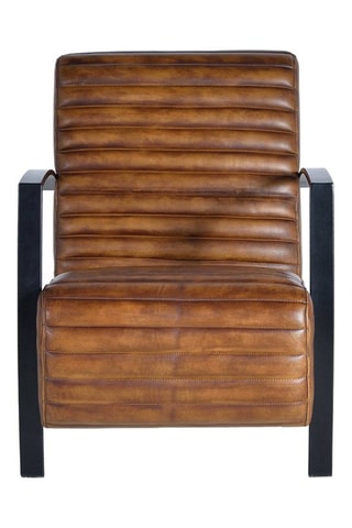Fauteuil - Marron et noir - En cuir