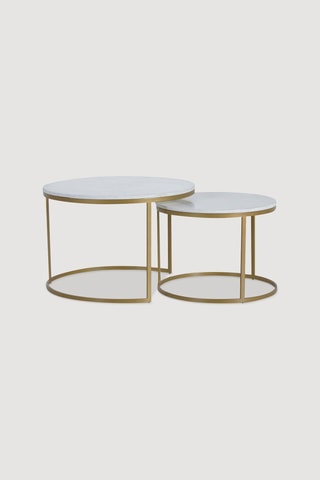 2 tables gigognes en marbre - 48 x 70 cm / 42 x 55 cm