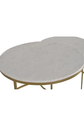 2 tables gigognes en marbre - 48 x 70 cm / 42 x 55 cm