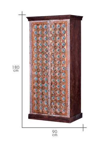 Armoire 2 portes en manguier - 90 x 180 x 40 cm