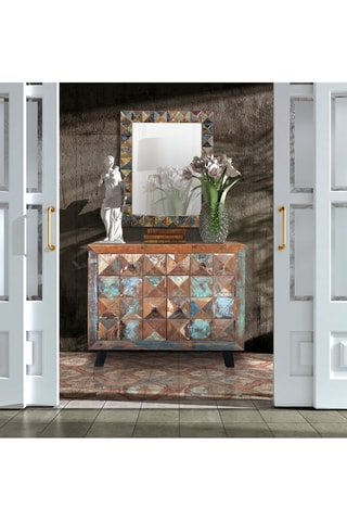 Miroir - Naturel - Cadre en bois - 80 x 100 x 4 cm