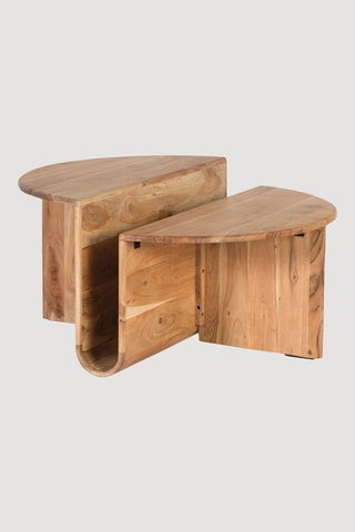 Table basse en acacia - 80 x 42 x 80 cm